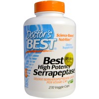 High Potency Serrapeptase, 120,000 SPUs, 270 vegetarische capsules